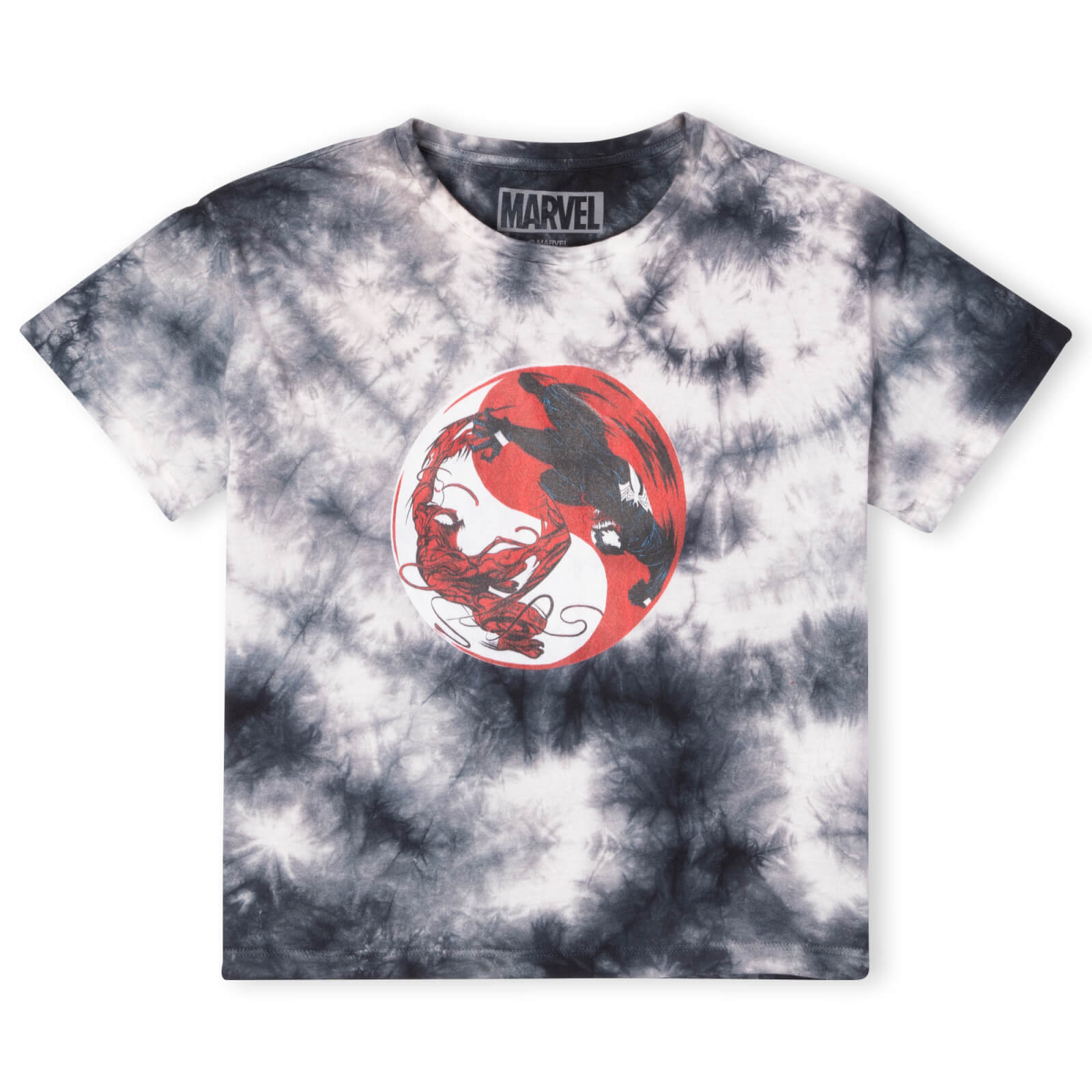 Venom Carnage Ying Yang Women’s Cropped T-Shirt – Black Tie Die – S – Black Tie Die Venom Carnage Ying Yang Women’s Cropped T-Shirt – Black Tie Die – S – Black Tie Die