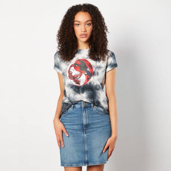 Venom Carnage Ying Yang Women's Cropped T-Shirt - Black Tie Die - XS - Black Tie Die